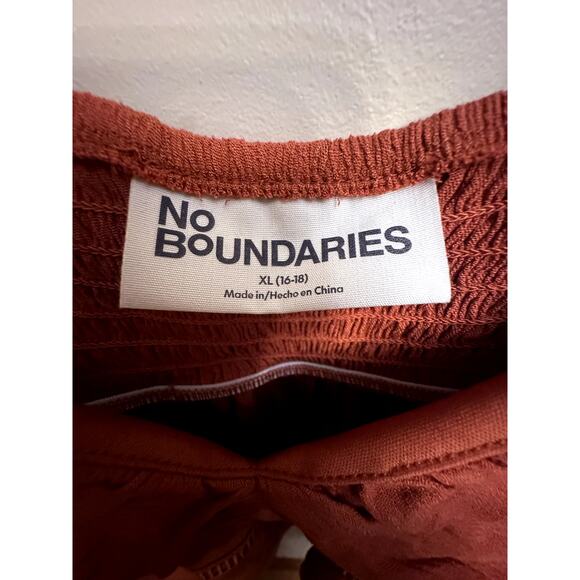 No Boundaries Rust Boho Lace Trim Peplum Cami – XL - Picture 3 of 6